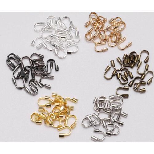 100Pcs/Bag 4.5*4mm Wire Protectors Wire Guard Guardian Protectors Loops U Shape Connector Accessories For Jewelry Making Finding