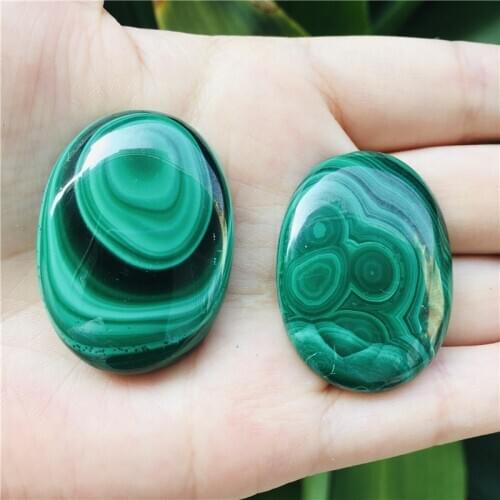 15-20g Natural malachite pendant water horse eye oval bare stone 1pc