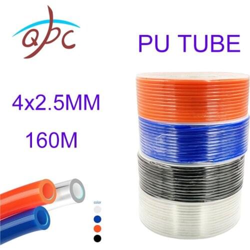 160meters/roll 4x2.5mm Air Hose For Compressor Polyurethane Tubing Pneumatic Tube Pipe PU Hoses Black Transparent Red Blue