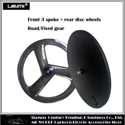 3 spoke wheels, Front 3 Spoke Rear disc wheels Clincher Tubular, Hubs R13, Ceramic R13 700C Road Fixed Gear painting wheels