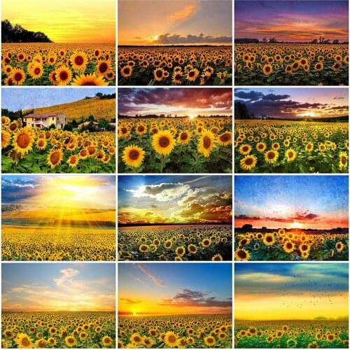 5D DIY Diamond Painting Sunflower Rhinestone Kit Full Square Round Diamond Mosaic Full Diamond Embroidery Cross-Stitch