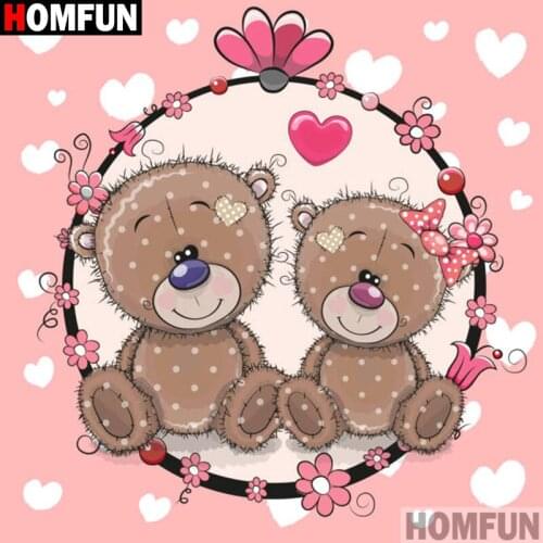 Homfun Full Square/Round Drill 5D DIY Diamond Painting "Cartoon bear" 3D Embroidery Cross Stitch Home Decor Gift A12712