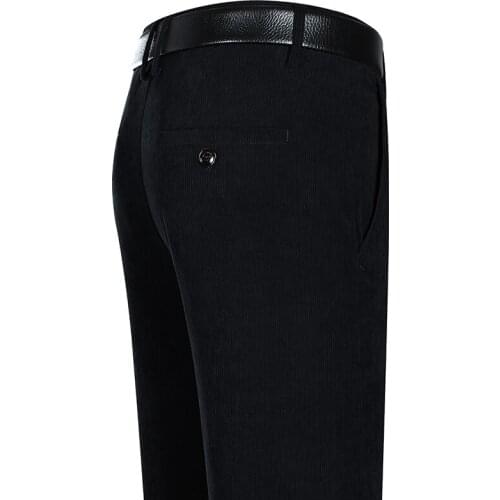 High-End Brand MenS Thick Suit Pants 2021 Autumn Winter Business Fashion Straight Stretch Trousers Male Corduroy Loose Slacks