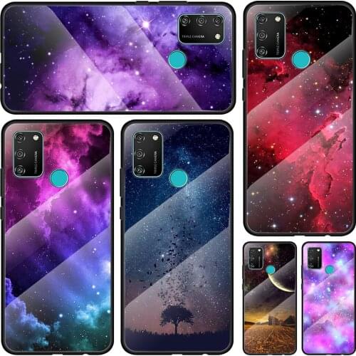 Sky Star Space Tempered Glass Cover For Honor 30 20 10 9X 8X Lite Pro Plus Silicone Phone Case Coque Shell