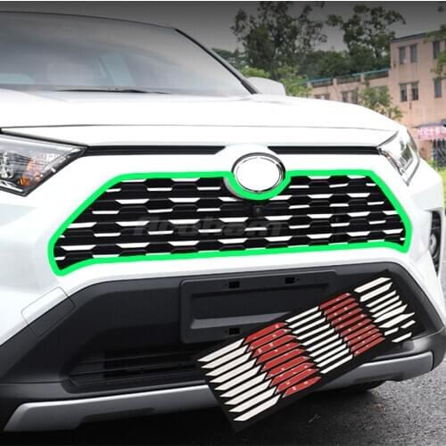 For Toyota RAV4 RAV 4 2019 2020 2021 XA50 Stainless Steel Chromed Car Front Grill Grille Bumper Decorative Cover Trims Strips