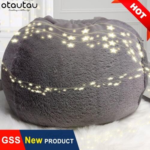 60cm Childrens Sofa Pouf Child Couch Cute Beanbag Chair with Filling Fluffy Plush Bean Bag Stuffing Puff Ottoman Kids Furniture