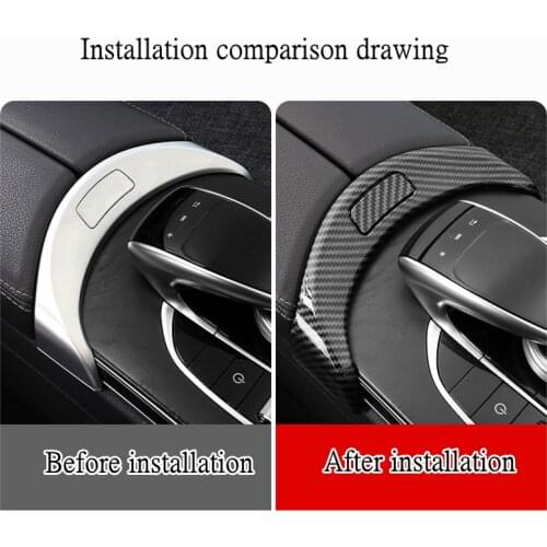 For Mercedes Benz C Cl W205 GLC X253 2015-2020 Center Console Armrest Box Buttons Frame Decoration Sticker Trim Car Accessories
