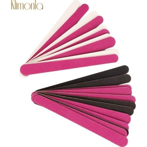 50Pcs/Set Mix Double-side Nail Files 180/180 Colorful Sandpaper Pink White Black Sanding Pedicure Buffing Wooden Nail Tools