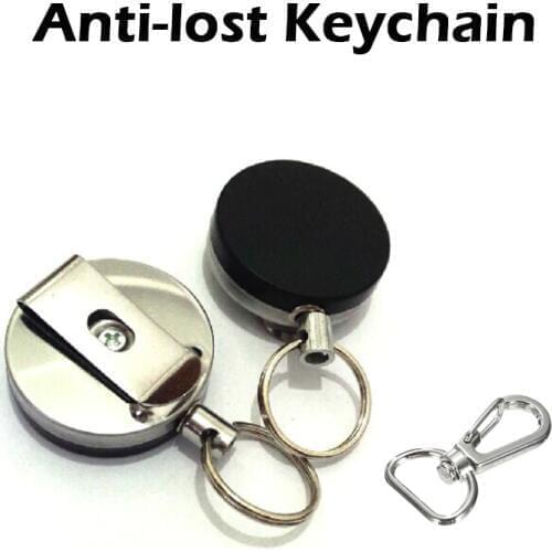 Anti-lost Resilience Steel Wire Rope Elastic Keychain Recoil Sporty Retractable Key Ring
