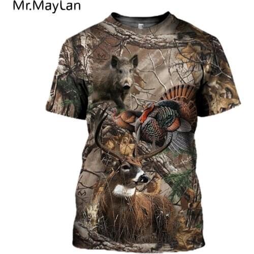 Animal Hunting deer 3D Printed men t shirt Harajuku Fashion Short sleeve shirt summer streetwear Unisex tshirt tops Drop ship
