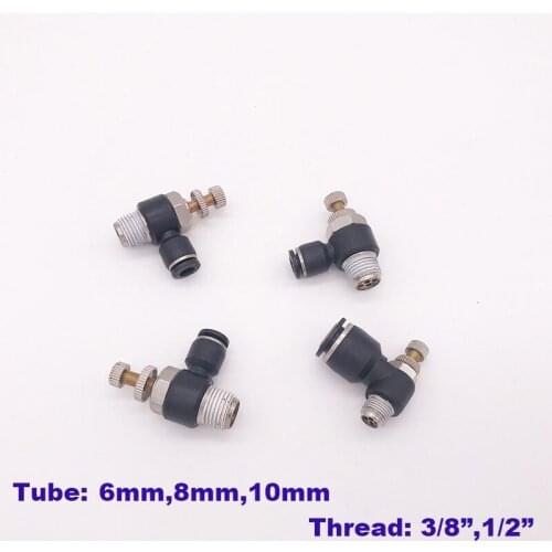 GOGO 10pcs a lot SC SL air cylinder throttle valve thread PT 3/8 1/2 inch 8mm 10mm hose fittings pneumatic quick air connector