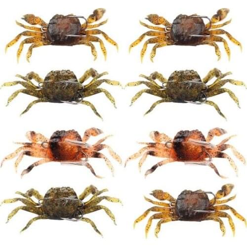 8 Pcs Artificial Crab Baits,Crab Soft Lures with Sharp Hooks, Sea Fishing Crankbaits Bait Traps,Saltwater Fish Tackle