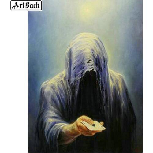 Sticker 5d diy diamond painting skull death full square diamond mosaic needlework embroidery home decoration 20x25cm