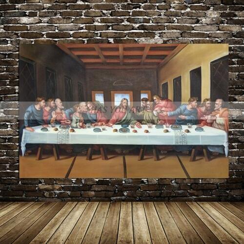 High quality painting handpainted Jesus and his disciples painting home decor figure oil painting on canvas for church decora