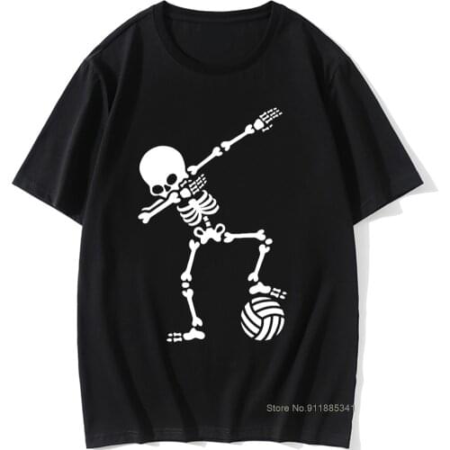 Cool Men Dab Dabbing Skeleton Volleyball T Shirt Casual Cotton Casual Short Sleeve Funny T-shirt Mans Tshirt Men Tops Tees