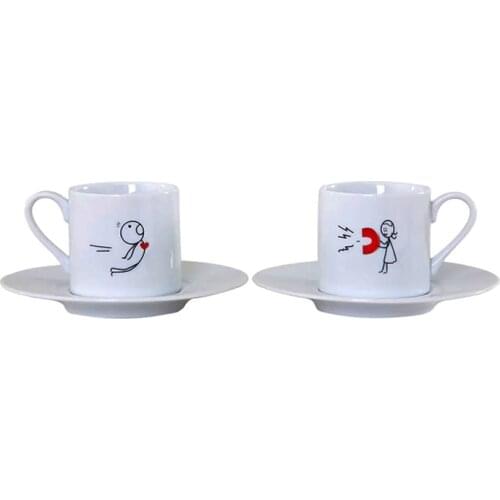 Kütahya Porcelain Dream 8078 Pattern 2 Person Coffee Cup Set Turkish Coffee Espresso Made in Turkey %100 Original