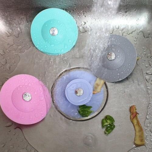Kitchen Sink Drain Plugs Silicone Strainers Bath Drain Stopper Sewer Filter Mesh Hair Laundry Deodorant Plug Kitchen Accessories