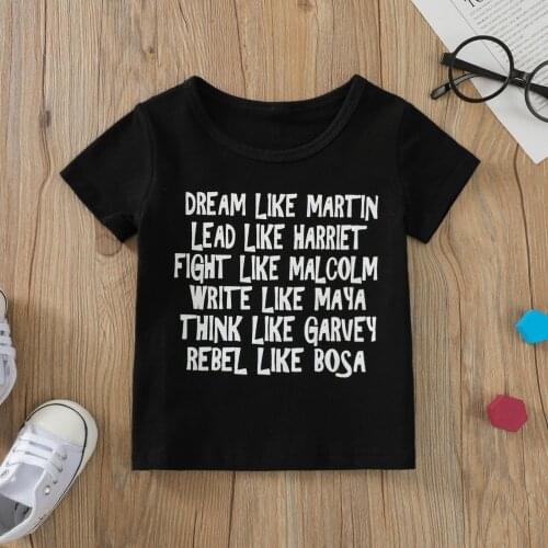 Summer Toddler Baby Breathable T-shirt Little Boys Girls Creative Letter Printing Short Sleeve Round Collar Top Casual Clothes