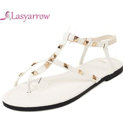 Lasyarrow 2021 Top seller Women sandals Solid Large Size Rome Solid Sandals Womens Anti-slip Hot Selling Flat Summer shoes