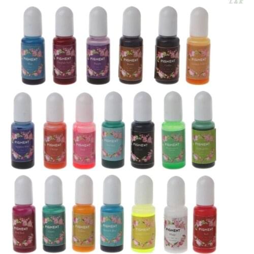 20 Colors Epoxy Resin Pigment Kit Liquid Epoxy Resin Mold Colorant Dye Resin Jewelry Making Art Crafts