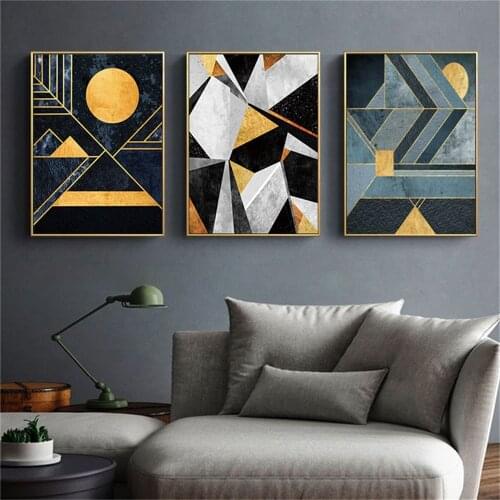 Nordic Abstract Geometry Home Decor Nordic Canvas Painting Wall Art Modern Luxury Art Decor Posters and Prints for Living Room