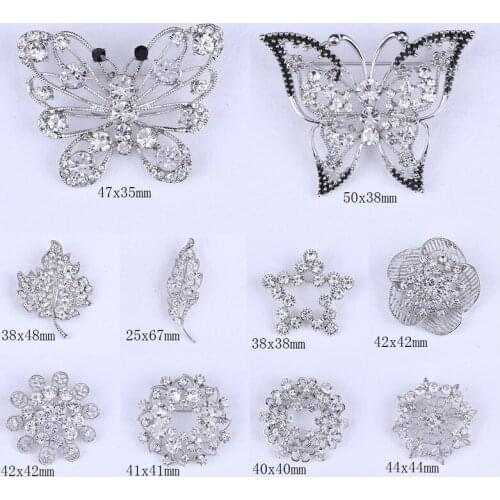 Silver Color Rhinestone Delicate Brooch Pin Scarf Buckle Butterfly Maple Leaf Brooch Fancy Wreath Brooch Pin Silk Scarf Buckle