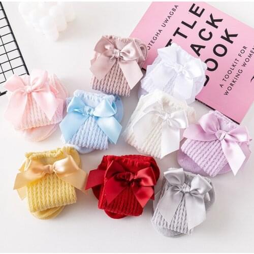 Sock Bowknot Summer Spring Mesh Newborn Baby Girl Baby Socks Non-slip Breathable Tube Socks Princess Knee Mosquito Socks Baby