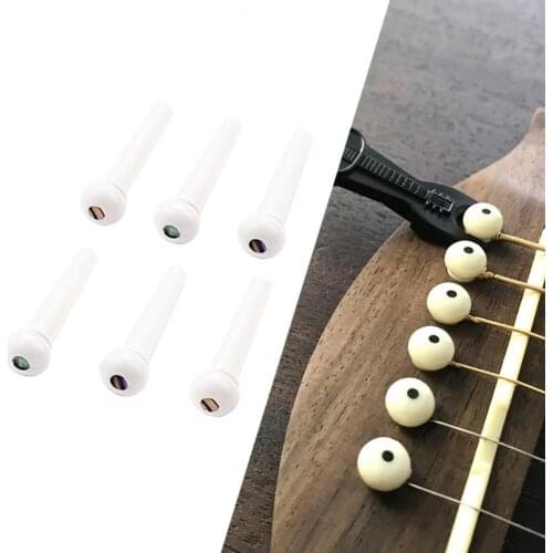 New Acoustic Guitar Bridge String Nail Pins Pack of 6 Guitar Strings Fixing Nail for Instrument