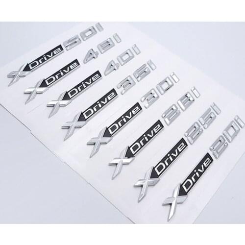 50X New ABS Chrome Car XDrive Logo Emblem Trim Sticker X Drive 20i 25i 28i 30i 35i 40i 48i 50i For BMW X1 X3 X4 X5 X6