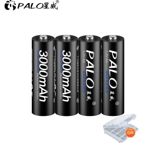 PALO 1.2V 3000mAh NI MH AA Pre-Charged Rechargeable Batteries Ni-MH Rechargeable aa Battery For Toys Camera Microphone