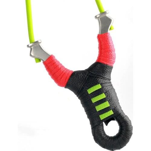 Slingshot round rubber band flat leather dual-use bow 304 stainless steel single card outdoor hunting shooting fish slingshot