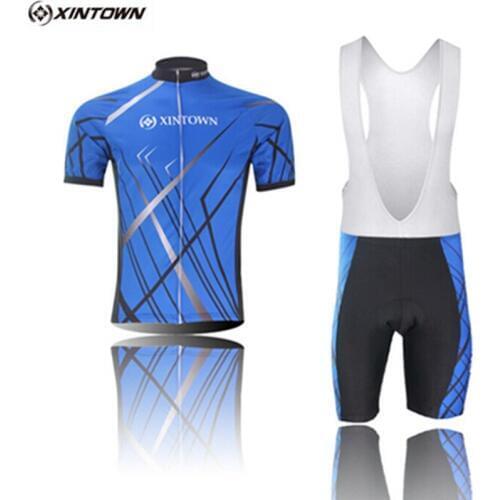 XINTOWN Summer Cycling Jersey Short Sleeve Set bib shorts MTB Bicycle Clothes Maillot Culotte Clothing Sportwear