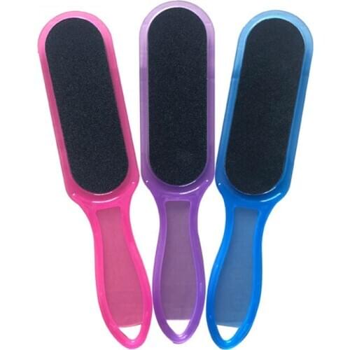 1PC Portable Double Sided Pedicure Foot File Sanding Paper Rasp Callus Dead Skin Remover Plastic Handle Foot Care