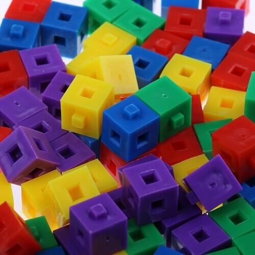 100Pcs Plastic 1cm Stacking Cubes Building Blocks Puzzles for Kids Xams Gift