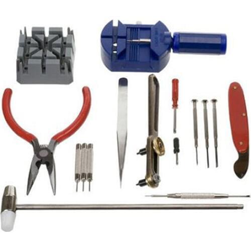 Popular 16pc 1 Set Watch Repair Tool Kit Band Pin Strap Link Remover Back Opener NO181 5V65