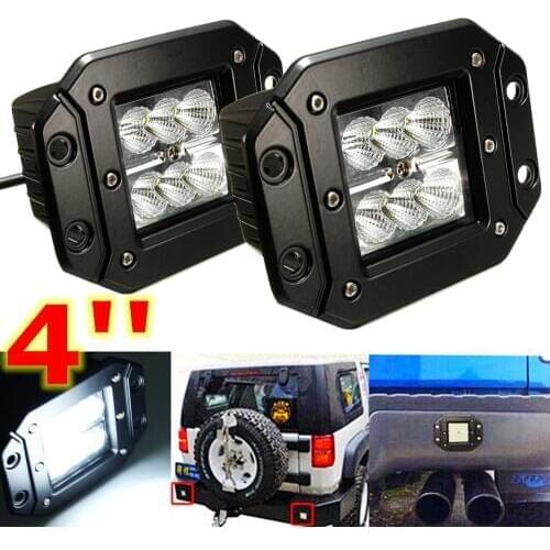 2pcs 4" Led Pods Flush Mount 18w Led Work Light Led Driving Light Flood Off-road Offroad Truck CAR Auto SUV 4WD 4X4 Fog Lamp 12V