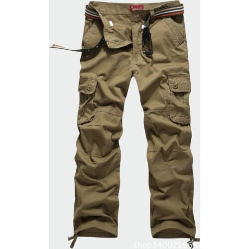 2017 Fashion Brand Mens Casual Pant Multi Pocket Pants Mens Cargo Pants High Quality Pantalon Homme Men Trousers Oversize 30-44