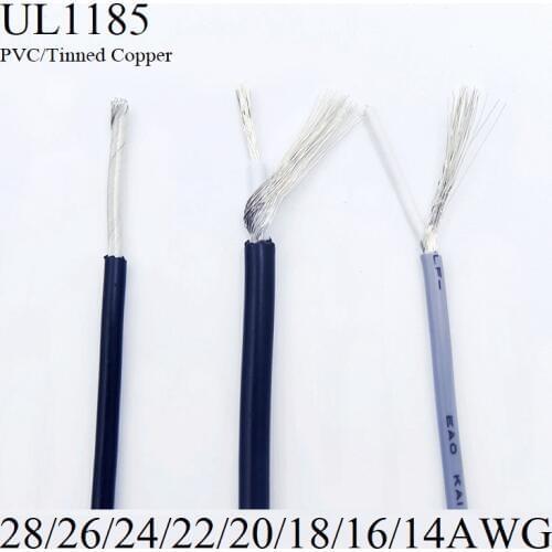 5M Shielded Wire Signal Cable 28 26 24 22 20 18 16 14 AWG Channel Audio Single Core 1C Electronic Copper Shielding Wire UL1185