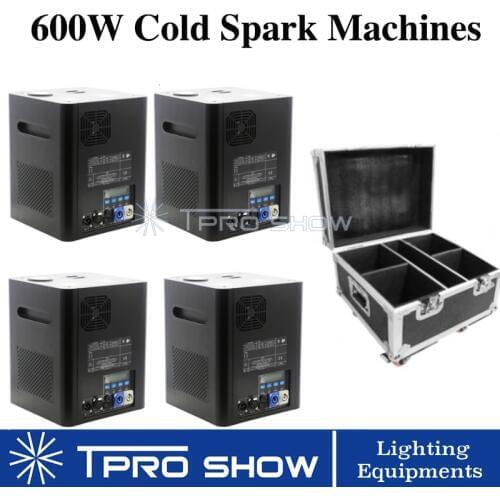 600W Cold Fireworks Spark Machine Remote DMX Sparkular Cold Fire Sparkly For Weddings Flight Case Powder Optional