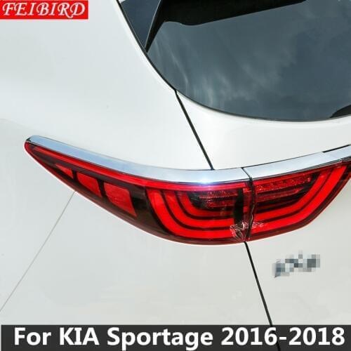 ABS Chrome Rear Tail Light Lamp Cover Decoration Stickers Trim 4 Pcs /set For KIA Sportage 2016 2017 2018
