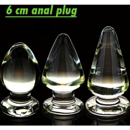 6cm Diameter Large Crystal Glass Anal Plug Stimulate Anal Dildo Vaginal Anal Massager Dilator Butt Plug Adult Anal Sex Sex Toy