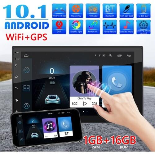 2 DIN Android 10.1 Car Radio Stereo GPS Navigation WiFi Bluetooth-compatible 7 inch 1GB RAM 16GB ROM 60W Car Multimedia Player