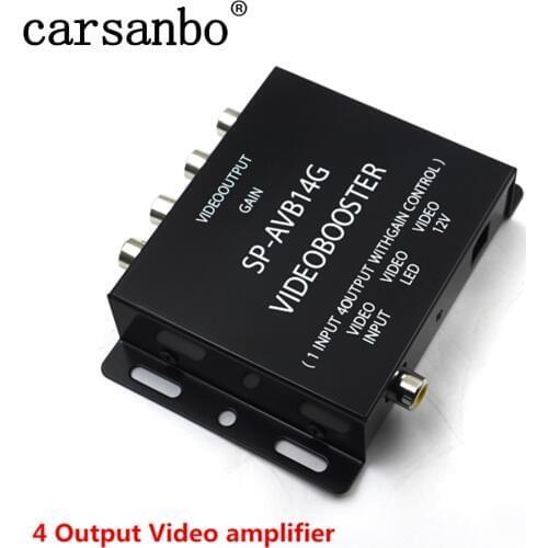 Carsanbo 1 Input to 4 Output Car Video Amplifier Booster Splitter Box For Car Radio Monitor