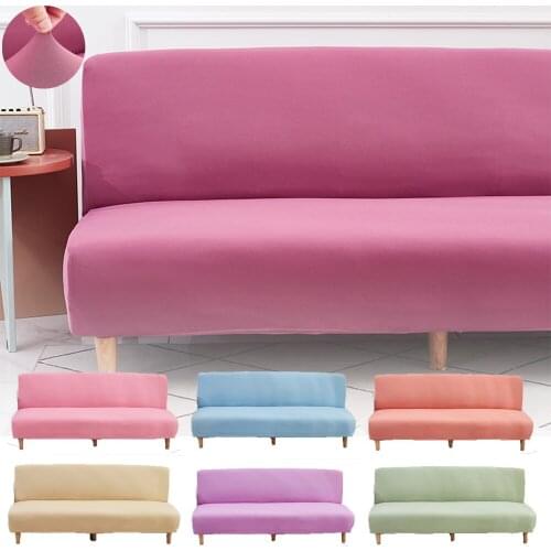 Rose Red Color Folding Sofa Bed Cover Without Armrest Spandex Elastic Decorative Seat Furniture CouchCover for Living Room