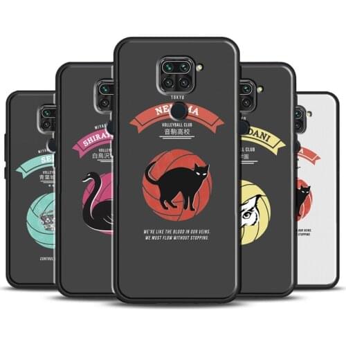Karasuno Nekoma Crest Cover For Xiaomi Redmi Note 9 Pro 7 8 8T 9S Note 10 Pro Phone Case For Redmi K40 9A 9C 9T