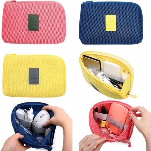 Travel Data Cable Charger Storage Bag Mobile Power Pack Pouch Bag
