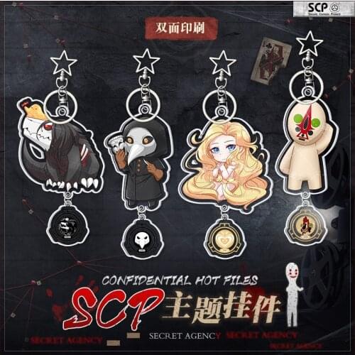 SCP Special Containment Procedures Foundation 173 049 Key Chains 682 166 Two-sided Keychain Cosplay Acrylic Pendant Keyring