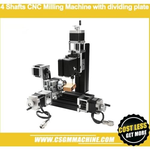 TCZ10002M 60W 4 Shafts CNC Milling Machine with dividing plat/ 60W,12000rpm Big Power Metal Milling/4 axis Mache3 CNC Machine