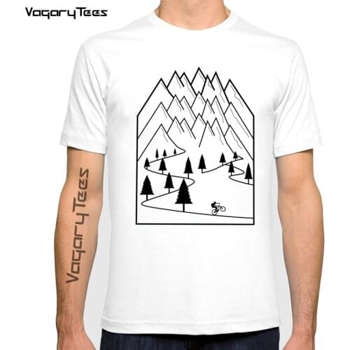 Vagarytees Mountain Bike T-shirt Men Tops Tee Bicycle Casual Tshirt for Men Mountains&forest Printed Harajuku T Shirts