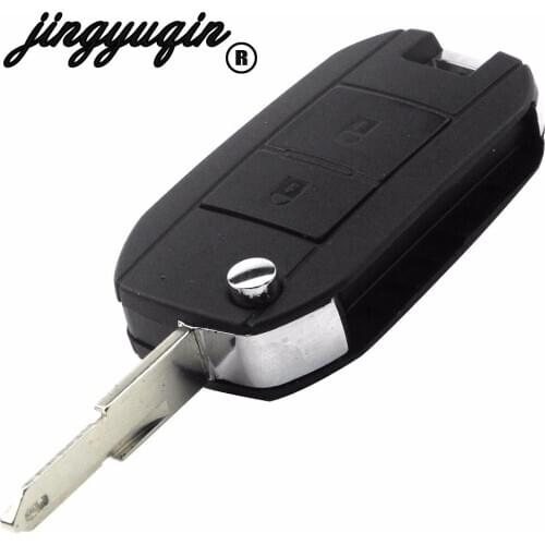 Jingyuqin 10pcs/lot Blank Modified Flip folding Remote Key Shell Car Style for Peugeot 206 207 306 307 2 Button